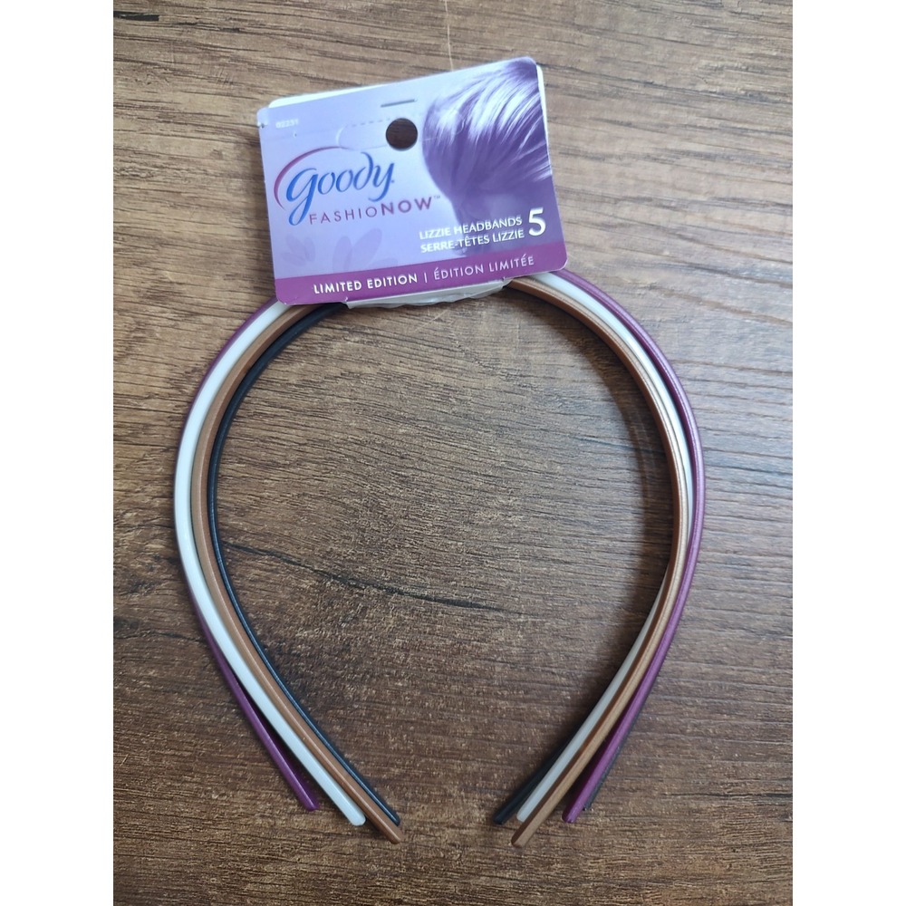 GOODY Fashion Now Lizzie Headbands 5 Ct NOS Hard Plastic Limited Edition 02231